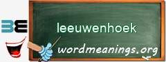 WordMeaning blackboard for leeuwenhoek